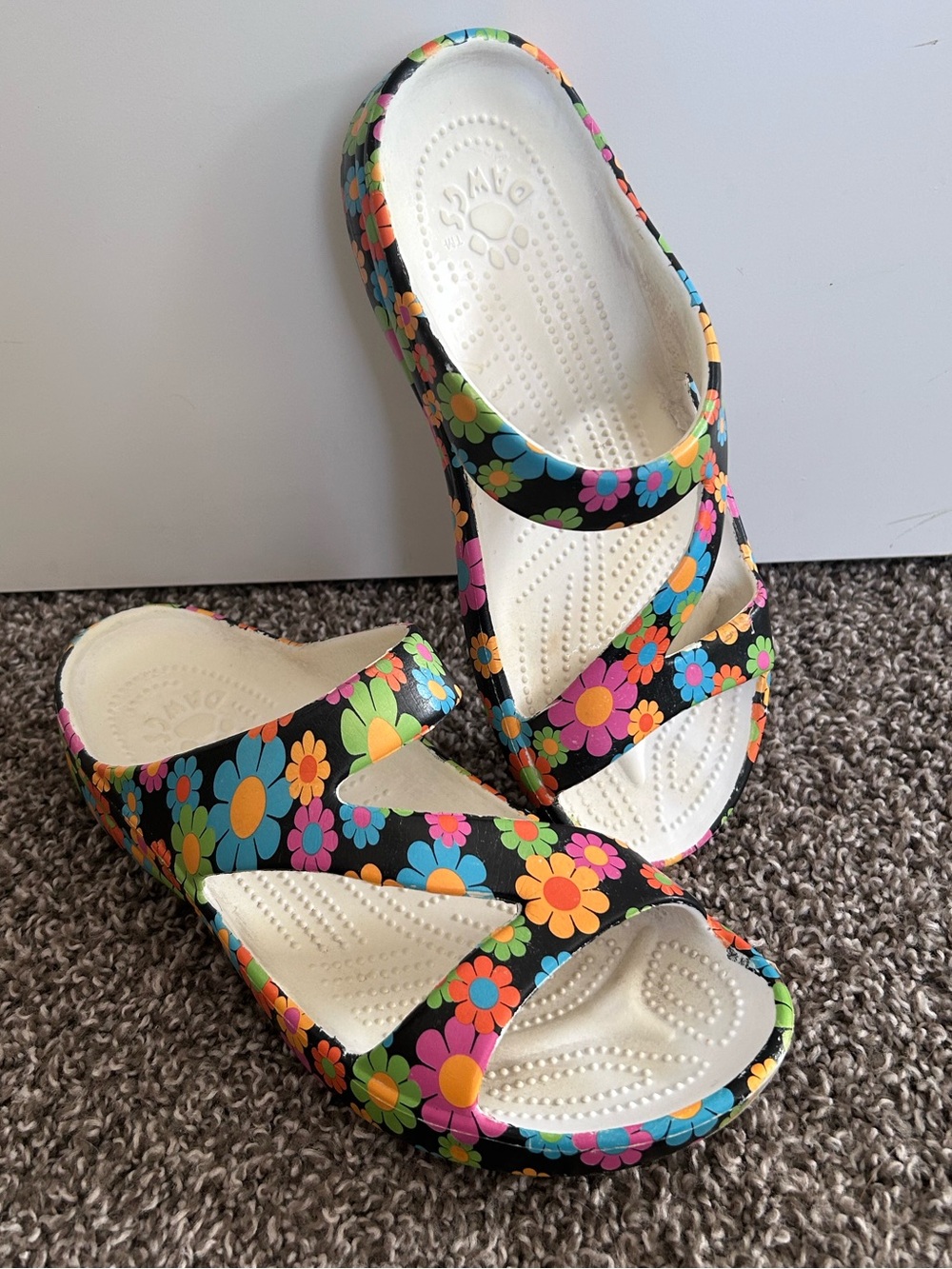 Dawgs flower print Slip-On Foam Slide Sandal 9